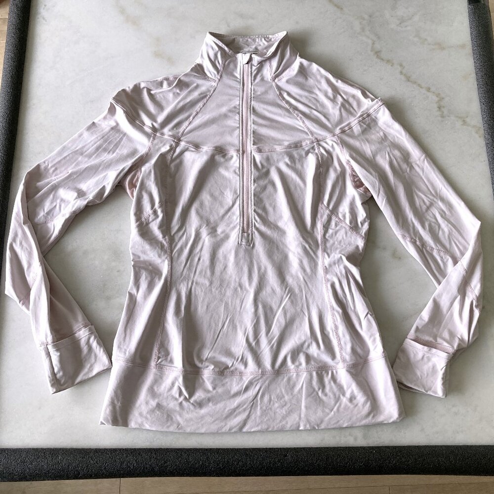 Lululemon 1/2 Zip long sleeve top / shirt / pullover (pale pink / light pink)